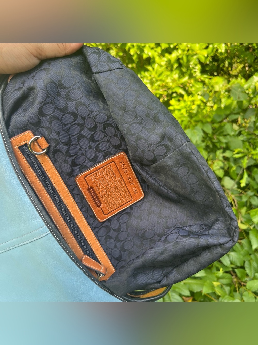 Coach Sky Blue Leather Hobo Ergo Bag with silver sun charm - Picture 9 of 9